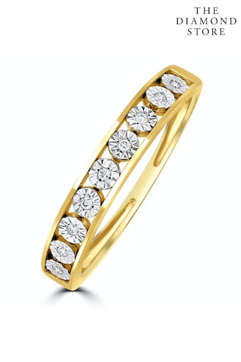 The Diamond Store Channel Set Lab Diamond Eternity Ring 0.05ct in 9K Gold (R93537) | £219