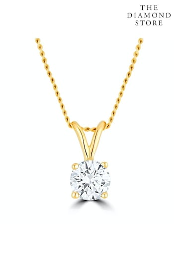 The Diamond Store Lab Diamond Solitaire Necklace Pendant 0.25ct H/Si in 9K Gold (R93540) | £349