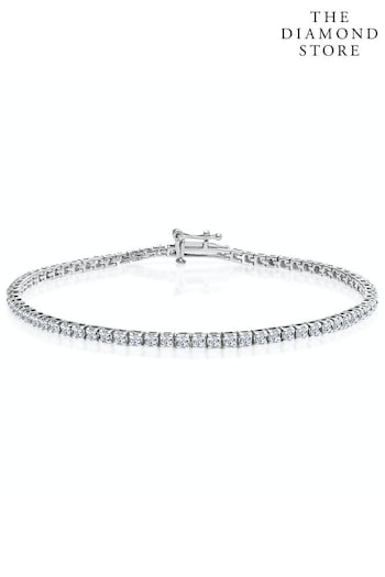 The Diamond Store 1.5ct Lab Diamond Tennis Bracelet Claw Set in 925 Silver (R93543) | £579