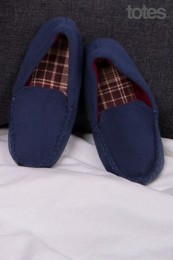 Totes Navy Childrens Moccasin Style Slipper (R93700) | £14