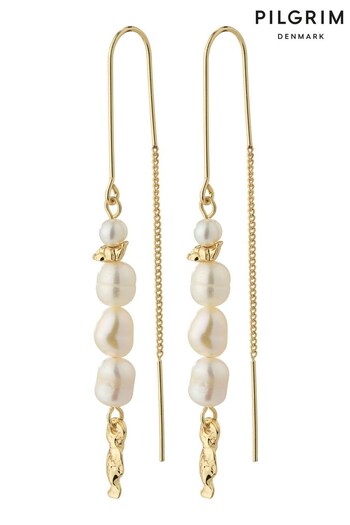 PILGRIM Gold Berthe Dangle Pearl Earrings (R94119) | £28