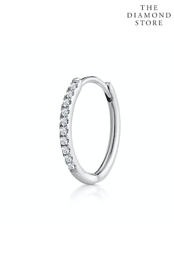 The Diamond Store White Single Stellato Diamond Hoop Earring 0.09ct (R94328) | £149