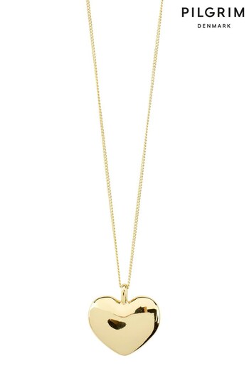 PILGRIM Gold Sophia Recycled Large Heart Necklace (R94346) | £30