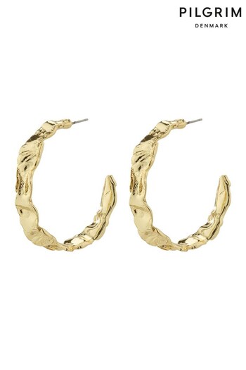 PILGRIM Gold Julita Recycled Semi-Hoop Earrings (R94349) | £30