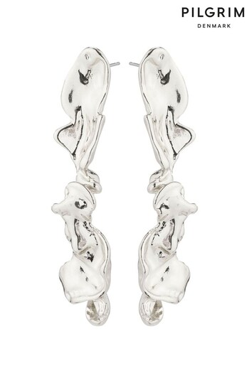 PILGRIM Silver Pulse Recycled Dangle Earrings (R94403) | £30