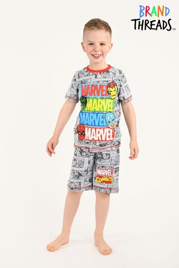 Brand Threads Grey Marvel Boys Short Pyjama (R94436) | £16
