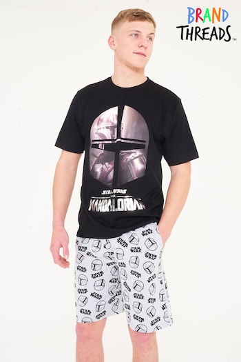 Brand Threads Black Mandalorian Short Pyjama Set (R94449) | £22