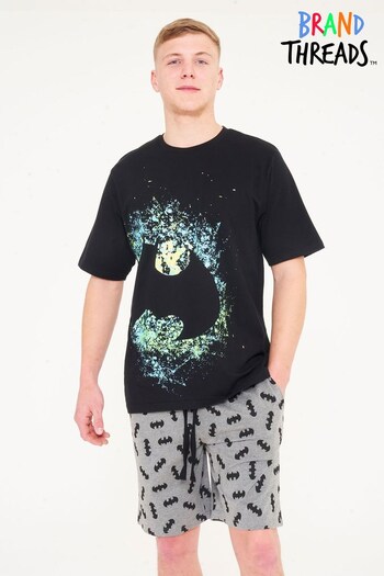 Brand Threads Black Batman Short Pyjama Set (R94454) | £22