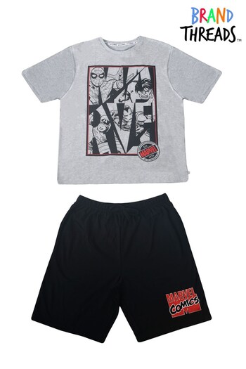 Brand Threads Grey Marvel Boys Short Pyjama (R94455) | £22
