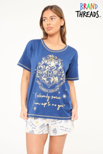 Brand Threads Blue Harry Potter Organic Cotton Pyjama (R94456) | £22
