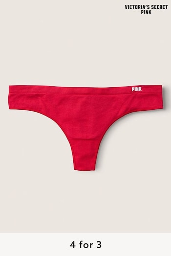 Victoria's Secret PINK Pepper Red Thong Seamless Hipster Knickers (R95634) | £9