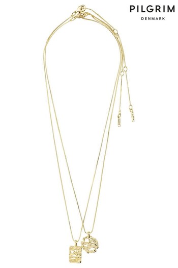 PILGRIM Gold Brenda Recycled Chain 2 Pack Necklace (R95820) | £30