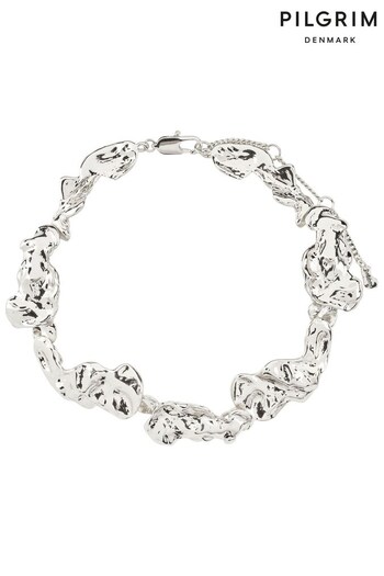PILGRIM Silver Pulse Recycled Statement Necklace (R95861) | £50