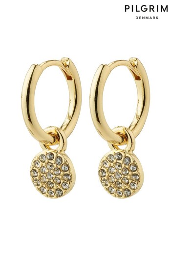 PILGRIM Gold Chayenne Recycled Hoop Pendant Earrings (R95862) | £25