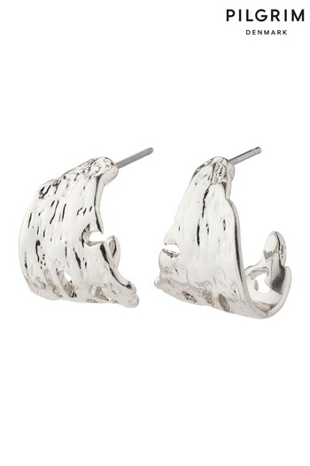 PILGRIM Silver Brenda Recycled Hoops Earrings (R95866) | £28