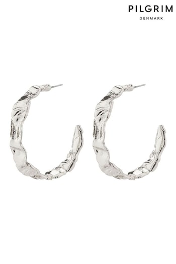 PILGRIM Silver Julita Recycled Semi-Hoop Earrings (R95870) | £30