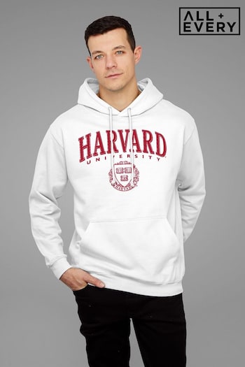 All + Every White Harvard University Classic Red Shield Men's Hooded Sweatshirt (R95912) | £36
