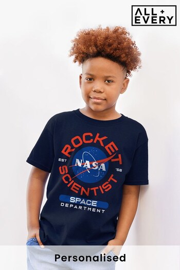 All + Every French Navy NASA Space Department Rocket Scientist Kids T-Shirt (R95932) | £18