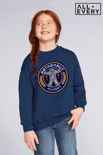 All + Every Navy NASA Astronaut Academy Logo Kids Sweatshirt (R95936) | £23