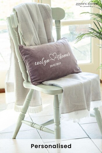 Personalised Wedding Velvet Cushion by Jonny's Sister (R96052) | £39
