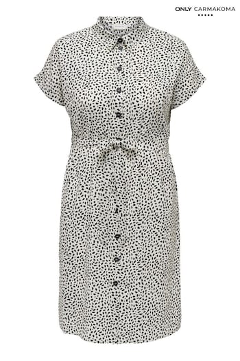 ONLY Curve White Waist Tie Shirt Dress (R96061) | £34