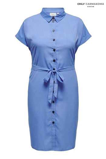 ONLY Curve Blue Waist Tie Shirt Dress (R96062) | £34