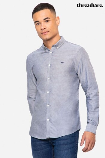 Threadbare Blue Beacon Cotton Oxford Long Sleeve Shirt (R97704) | £24