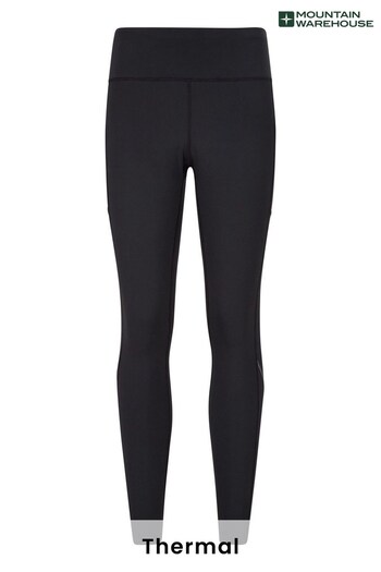 Mountain Warehouse Black Pacesetter Womens Thermal Run Tights (R97855) | £48