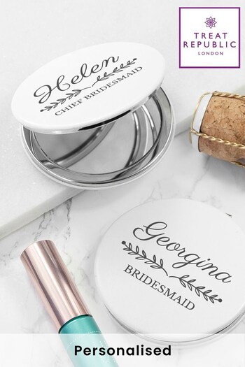 Personalised Bridal Party Compact Mirror by Treat Republic (R98303) | £15