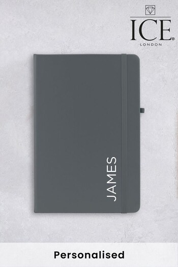 Personalised Vertical Name Notebook - Grey by Ice London (R99465) | £12