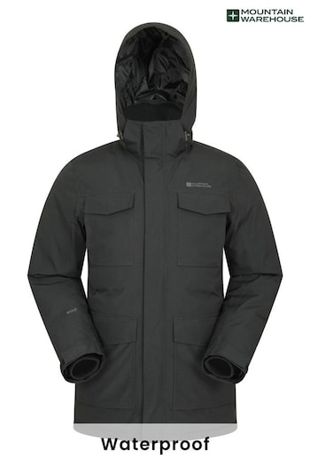 Mountain Warehouse Black Concord Waterproof Extreme Mens Down Long Jacket (R99609) | £160