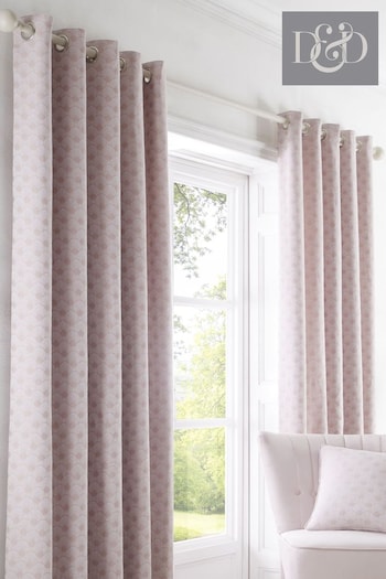 D&D Blush Pink Tiffany Eyelet Curtains (T00818) | £22 - £65