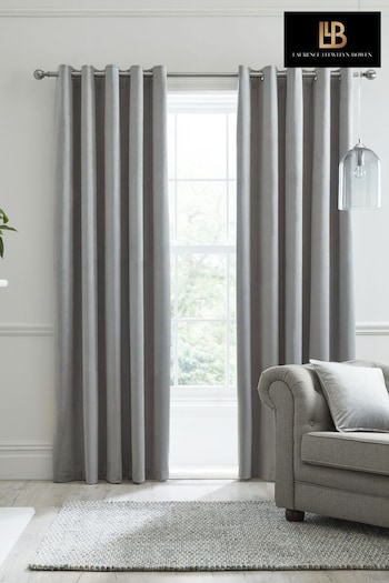 Laurence Llewelyn-Bowen Silver Montrose Eyelet Curtains (T00826) | £42 - £110
