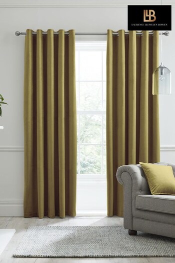 Laurence Llewelyn-Bowen Ochre Yellow Montrose Eyelet Curtains (T00827) | £42 - £110