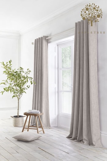 Appletree Grey Boucle Eyelet Curtains (T00850) | £42 - £110