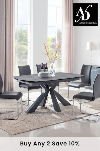 Alfrank Grey Bari Extending Dining Table And 4 Chairs Set (T01132) | £1,975