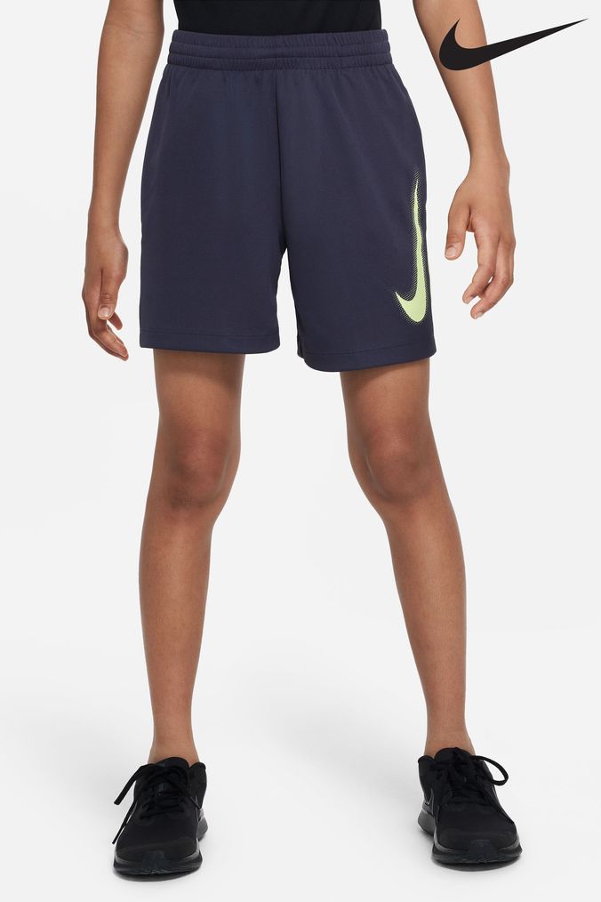 Nike Grey/Yellow Dri-FIT Multi+ Graphic Training Raw Shorts (T01152) | £20