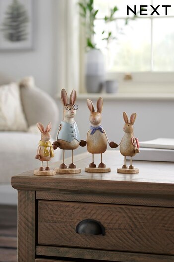 Brown Rosie Rabbit Holding Hands Family Ornament (T01562) | £7.50 - £12
