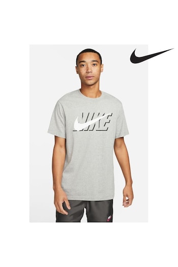 Nike Grey Sportswear Graphic Printed T-Shirt (T02242) | £28