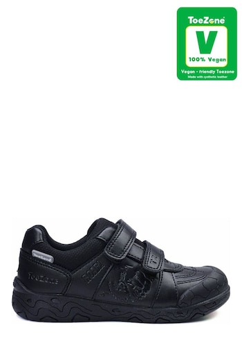 ToeZone Black PAX Vegan Dinosaur School Shoes (T02325) | £30