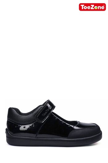 ToeZone Black Patent One Strap School Shoes P500327006 (T02326) | £30