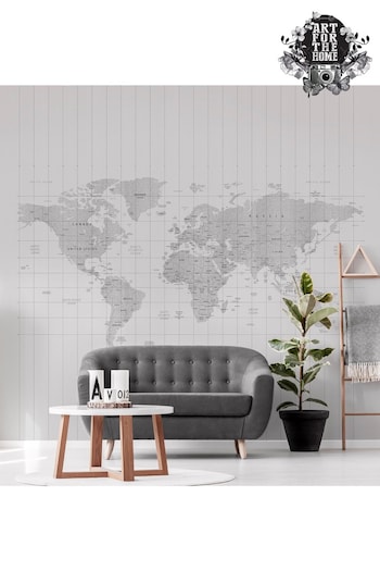 Art For The Mix Grey Map Of The World Mural (T03225) | £62