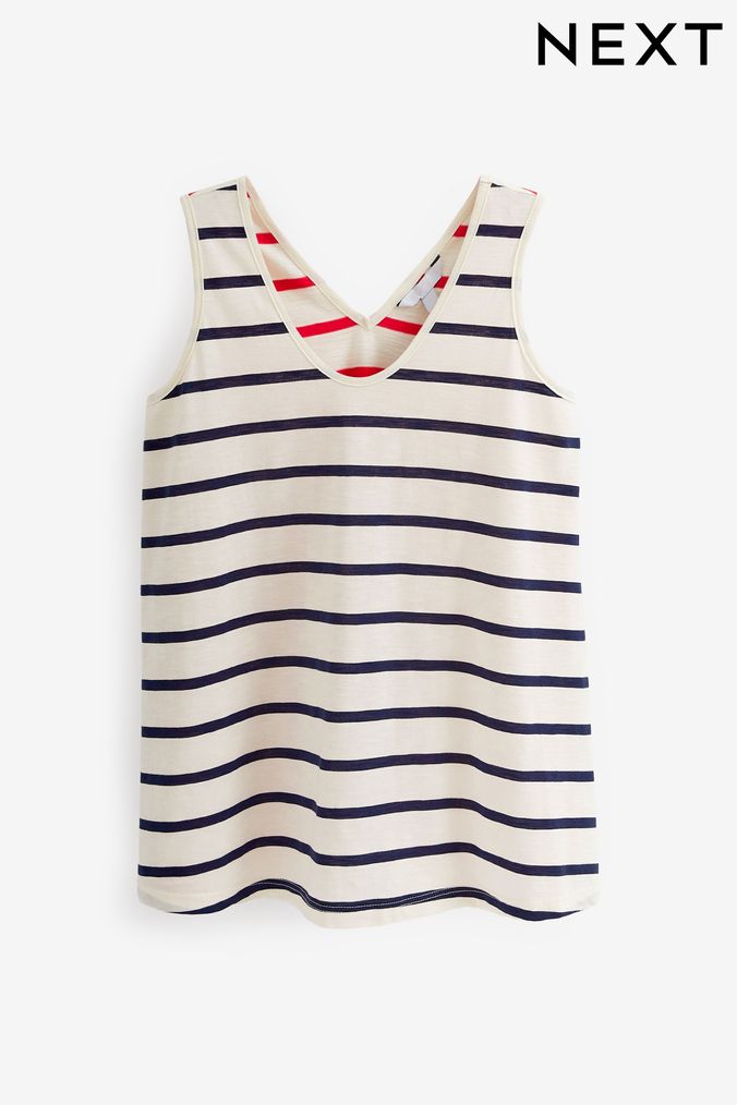 Warehouse Popper Stripe Vest Top BlackWhite 6