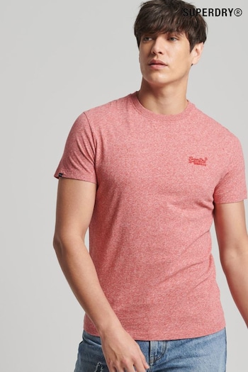 Superdry Mid Red Marl Organic Cotton Vintage Embroidered T-Shirt (T03891) | £20