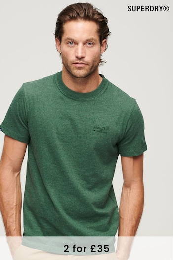Superdry Heritage Pine Green Organic Cotton Vintage Embroidered T-Shirt (T03896) | £20