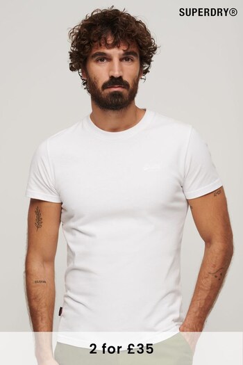 Superdry Optic White Organic Cotton Vintage Embroidered T-Shirt (T03897) | £20