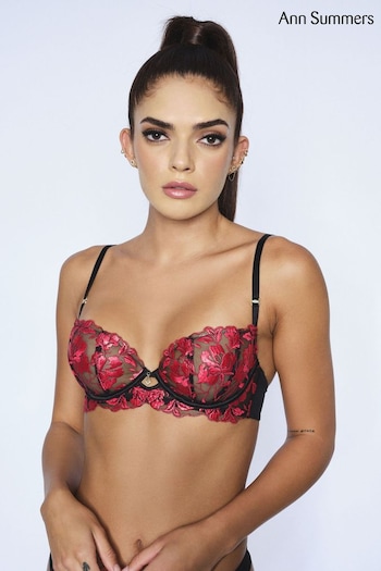 Ann Summers Black/Red The Hero Non Pad Wired Bra (T03904) | £36