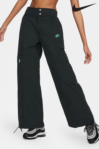 Nike Black Oversized Woven Cargo Trousers (T03993) | £80