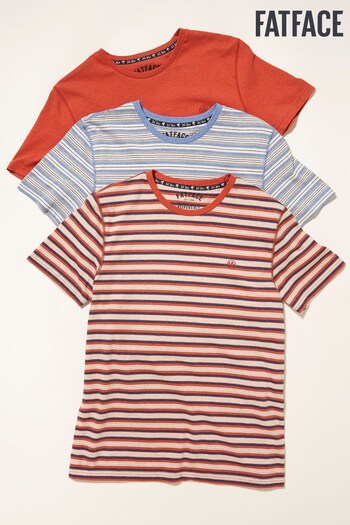 FatFace Red Stripe T-Shirts 3 Pack (T04443) | £40