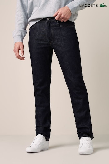 Lacoste print Slim Fit Dark Blue Stretch Cotton Denim Jeans (T04496) | £125